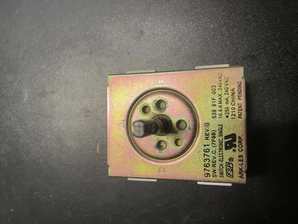 KitchenAid  General Electric 9763761 WP9763761 PS11747406 Range Burner Control Switch