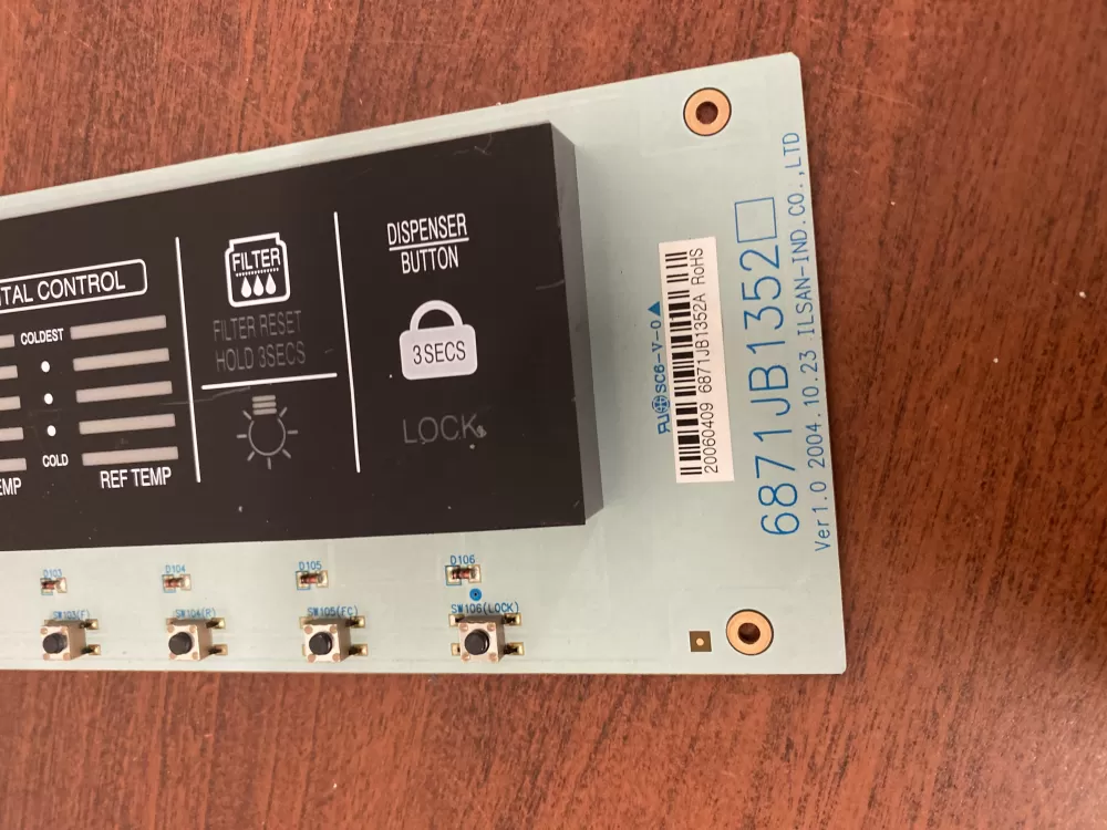 6871JB1352A LG REFRIGERATOR DISPENSER CONTROL BOARD AZ38504 | BK972