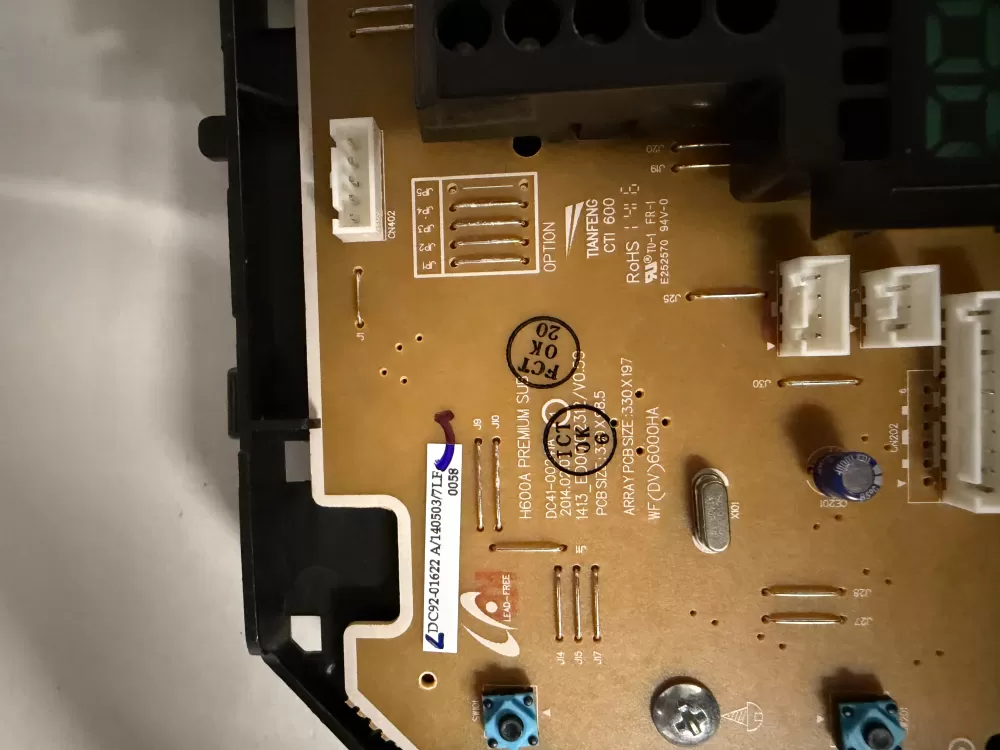 Samsung Washer Control Board DC92-01622A AZ228166 | KMV227