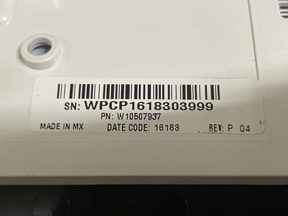 Whirlpool Cabrio W10507937 Washer Control Panel AZ102533 | Wmv198