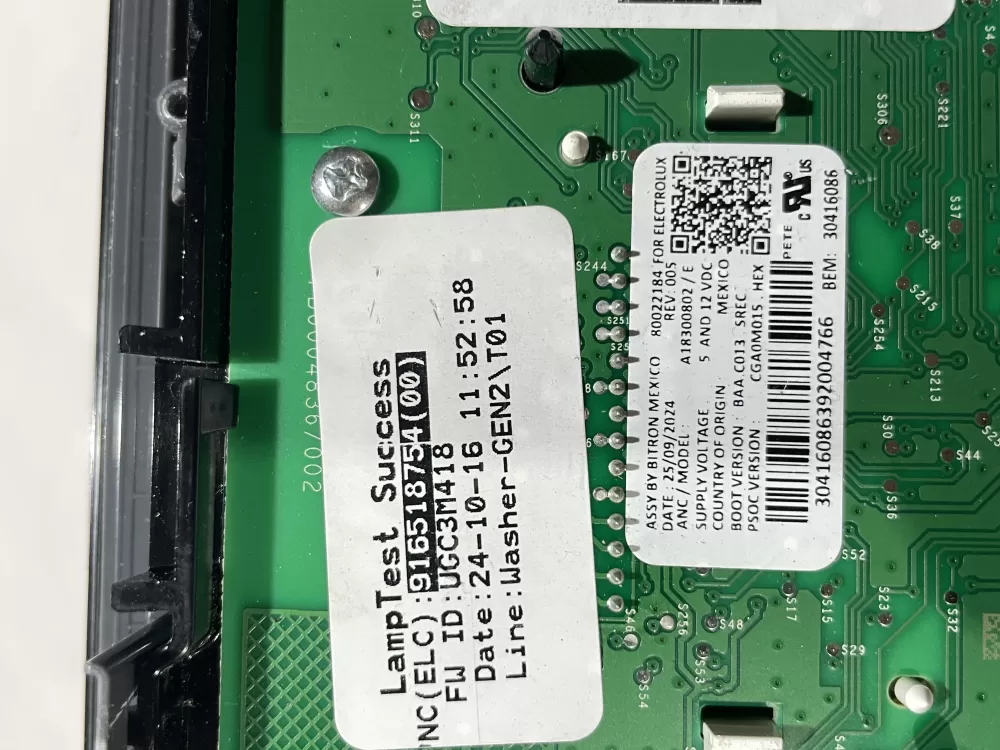 Electrolux A18990903 A18300802 Dryer Control Panel AZ111467 | Wmv656