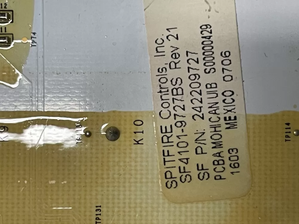 Electrolux 242209727 Refrigerator UI Display Control Board AZ1120 | Wm1461