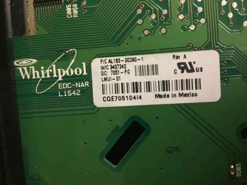 Whirlpool Kenmore W10031430 LMUI 01 LMUI 02 Dryer Control Board AZ10286 | NR525