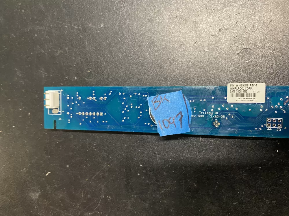 KitchenAid Jenn Air W10116216 Refrigerator Control Board AZ22549 | BK1097