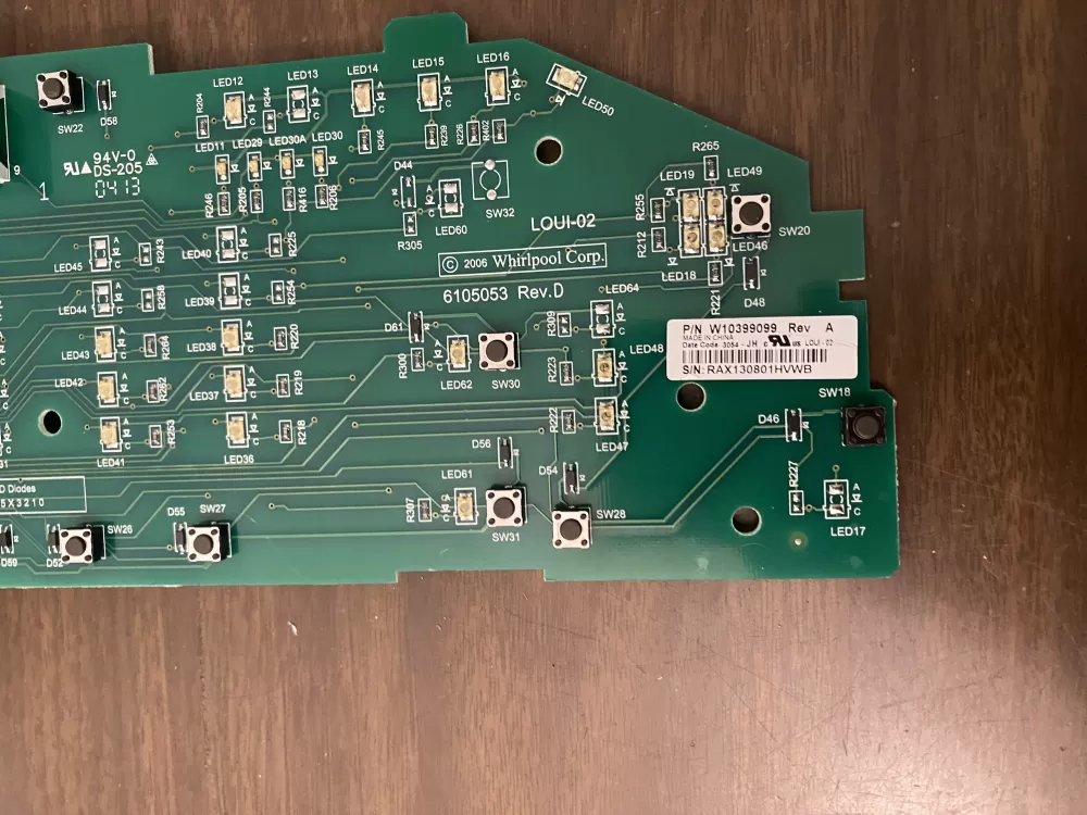 Whirlpool W10399099 Washer Control Board AZ101867 | BK707