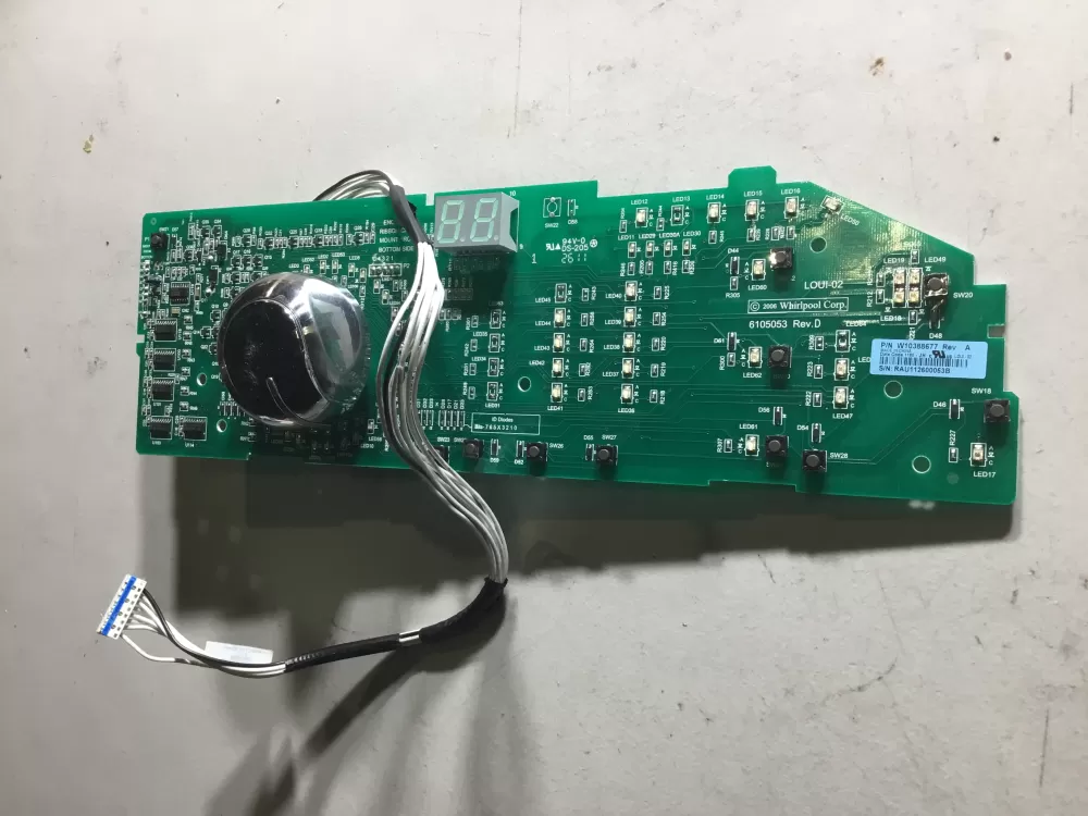 Whirlpool W10388677 Dryer Control Board Interface