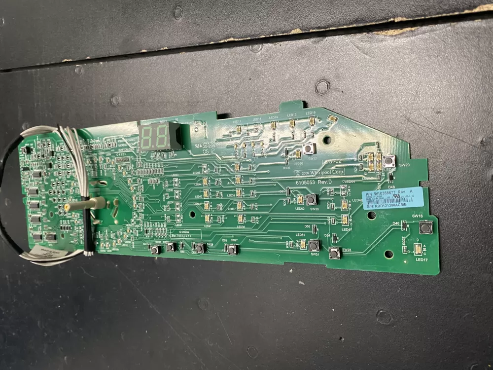 Whirlpool W10388677 Dryer Control Board Interface