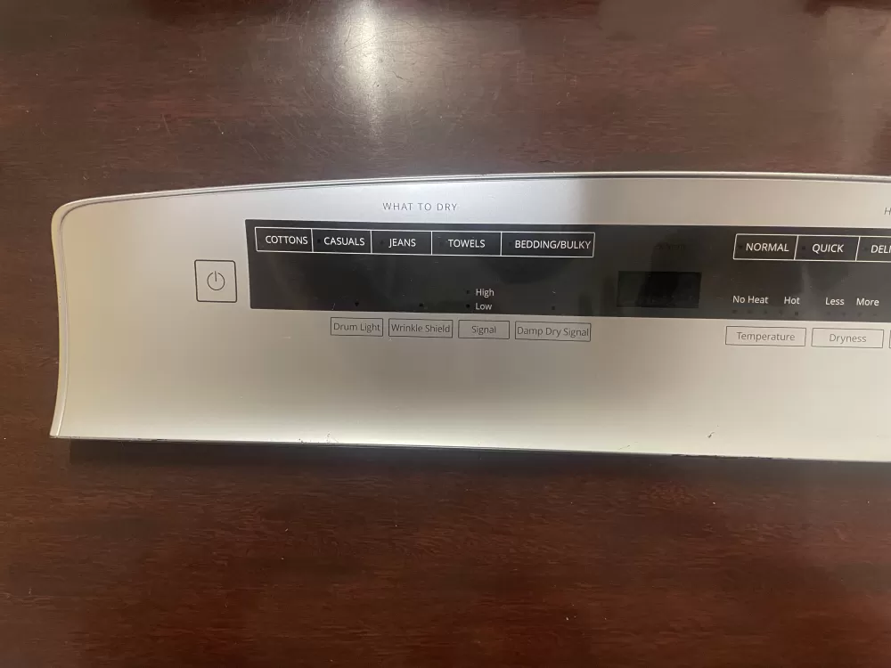 Whirlpool W11040876 W11124277 PS12347369 Dryer Control Board Overlay Touchpad Panel