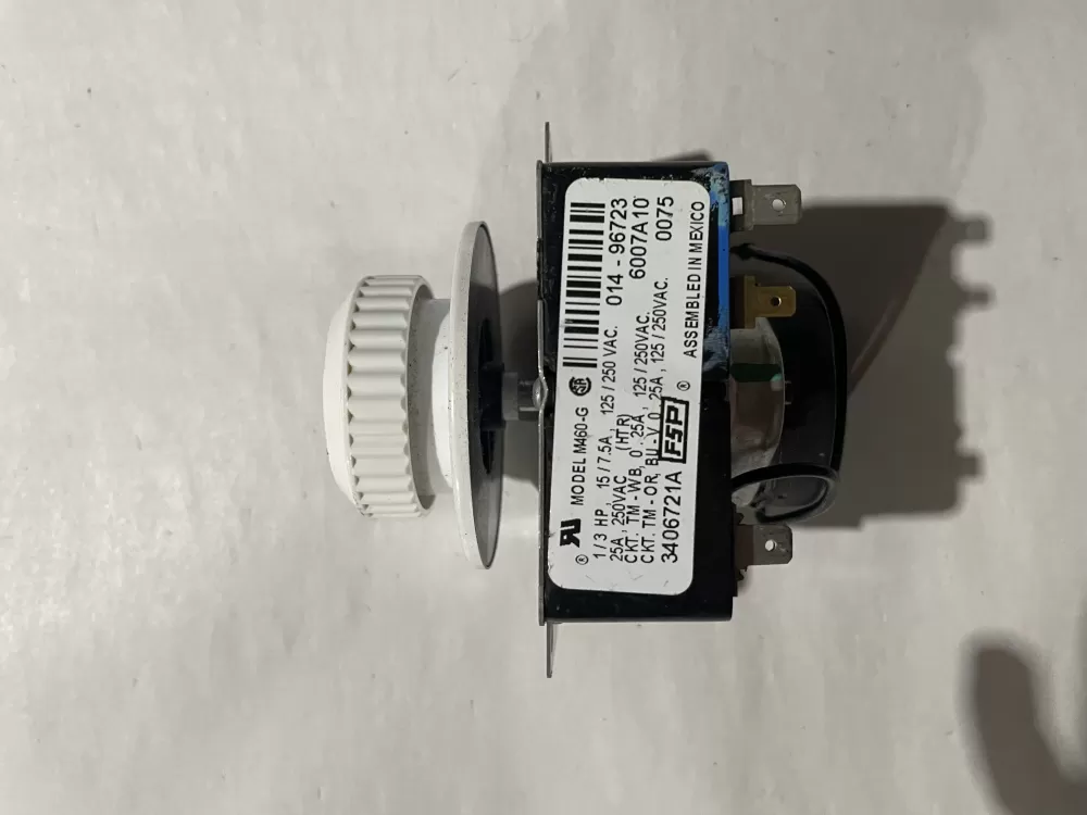 Whirlpool 3406721A AP3097855 3406721 WE04X10051 PD00055758 WE4X10051 877373 AP3637093 PS265288 EAP265288 Dryer Timer