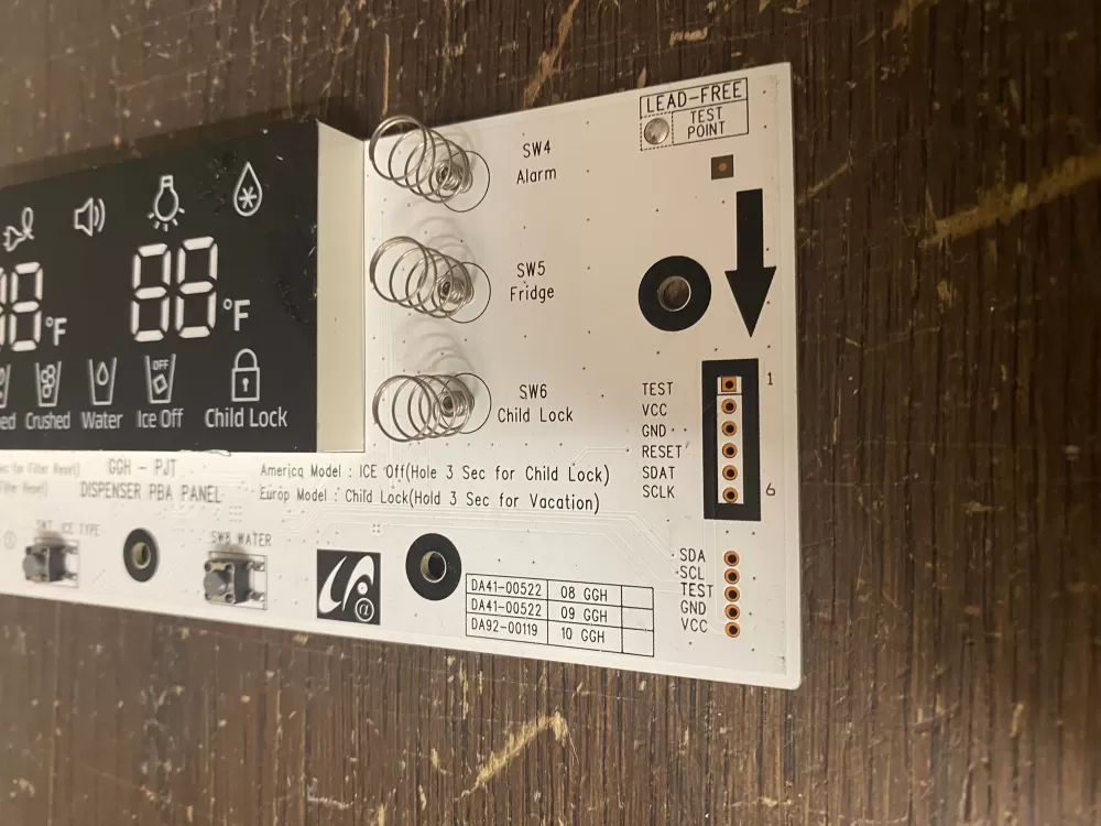 Samsung DA41-00522A Refrigerator Dispenser Control Board AZ52534 | BK1870