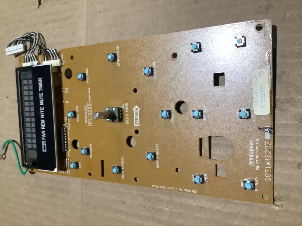 LG 6871W1S292A 6870W1A292A Microwave Oven Control Board AZ117773 | AR2178