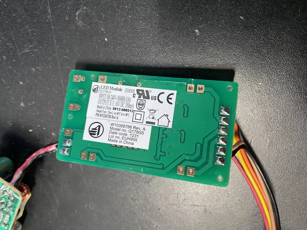 Whirlpool W10306786 Refrigerator LED Inverter Board Box AZ18630 | BK1427