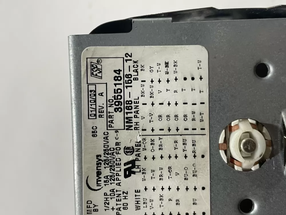 Kenmore 3955184 WP3955184 PS11742095 Washer WP Timer AZ113097 | Wm730