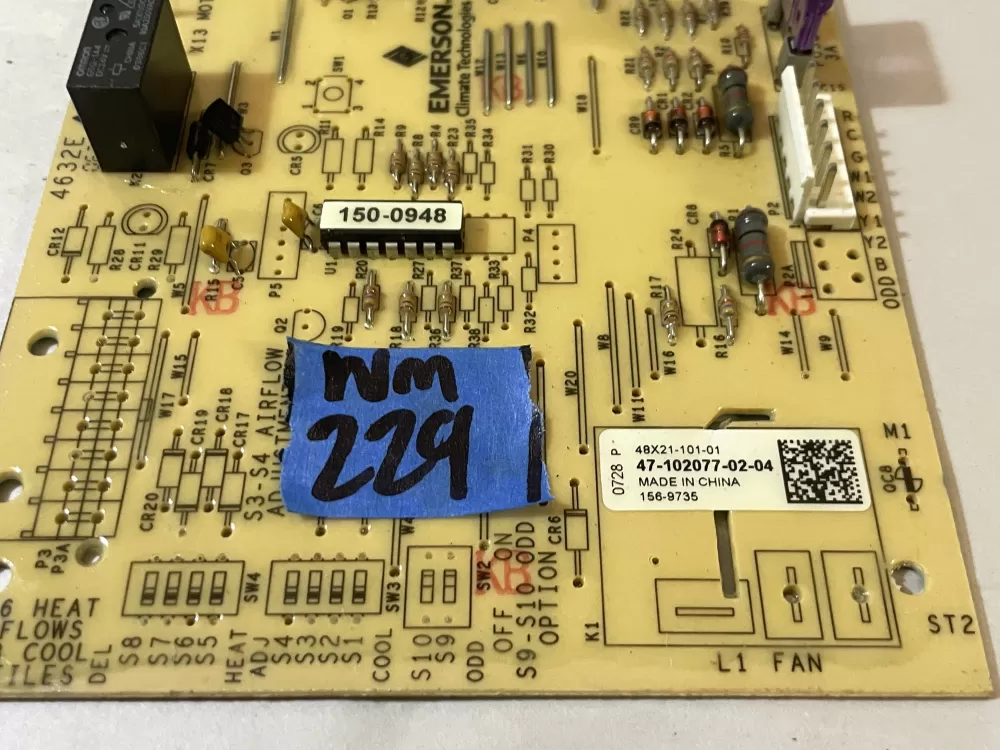 Rheem Air Handler Control Board 47-102077-02-04 156-9735 AZ110661 | Wm229