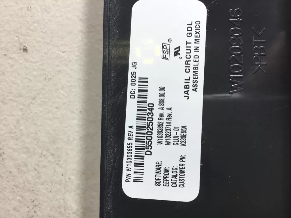 Whirlpool Maytag W10303855 Microwave Oven Control Board AZ45278 | NR1768
