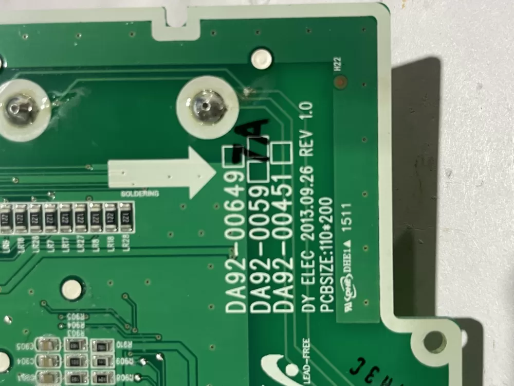 Samsung DA92 00649A Refrigerator Control Board Dispenser AZ152369 | Wm915