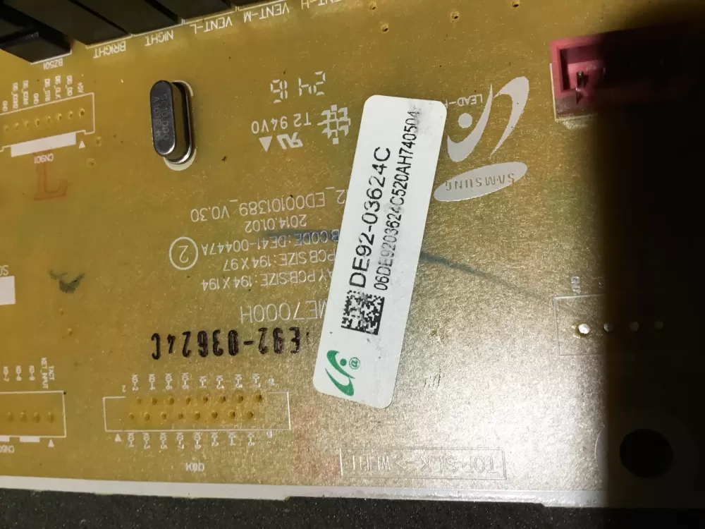 Samsung DE92-03624C Microwave Control Board AZ84998 | NR1125