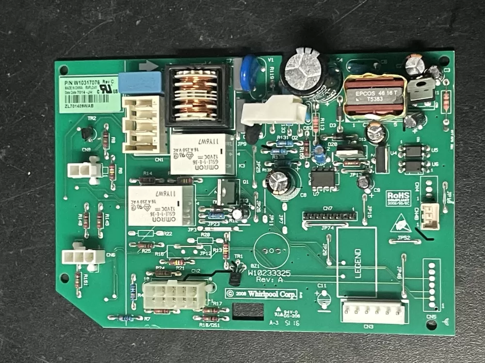 Whirlpool  KitchenAid  Kenmore  Jenn-Air AP6019378 W10205552 W10268635 W10317076 WPW10317076 PS11752684 Refrigerator Control Board