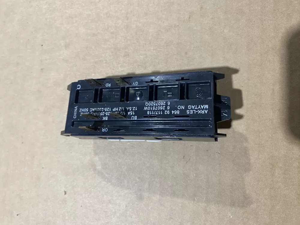 Maytag 6 2607510W Washer Push Button Switch AZ118190 | BK2182