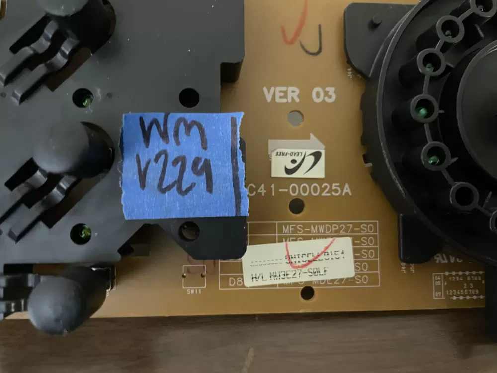 Samsung DC92-00124A MFS-MW3E27-S0LF Washer Control Board AZ100155 | Wmv229