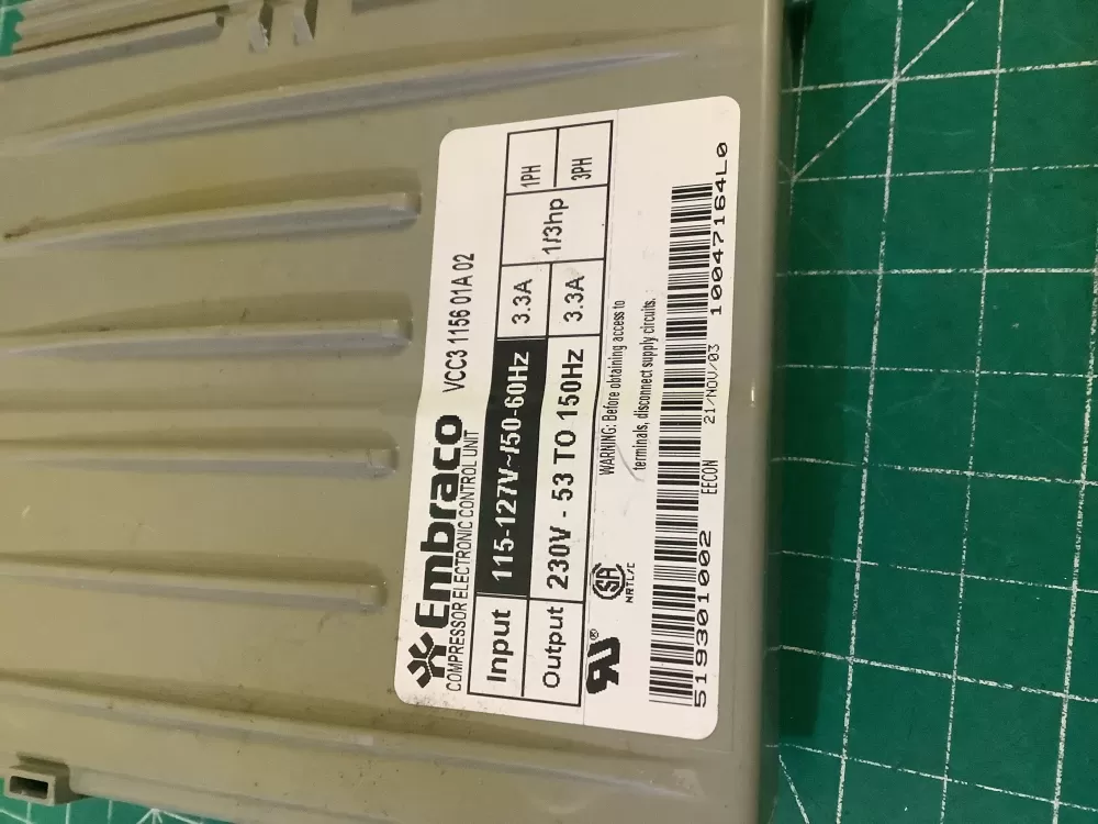 GE Refrigerator Control Board - Part # VCC3 1156 01A 02 AZ195040 | NR658