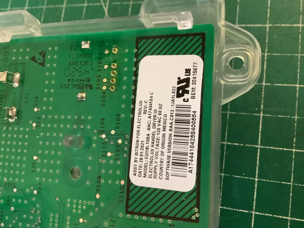 Electrolux A17444103C A17444104B Dryer Control Board Assembly AZ191584 | NR1415