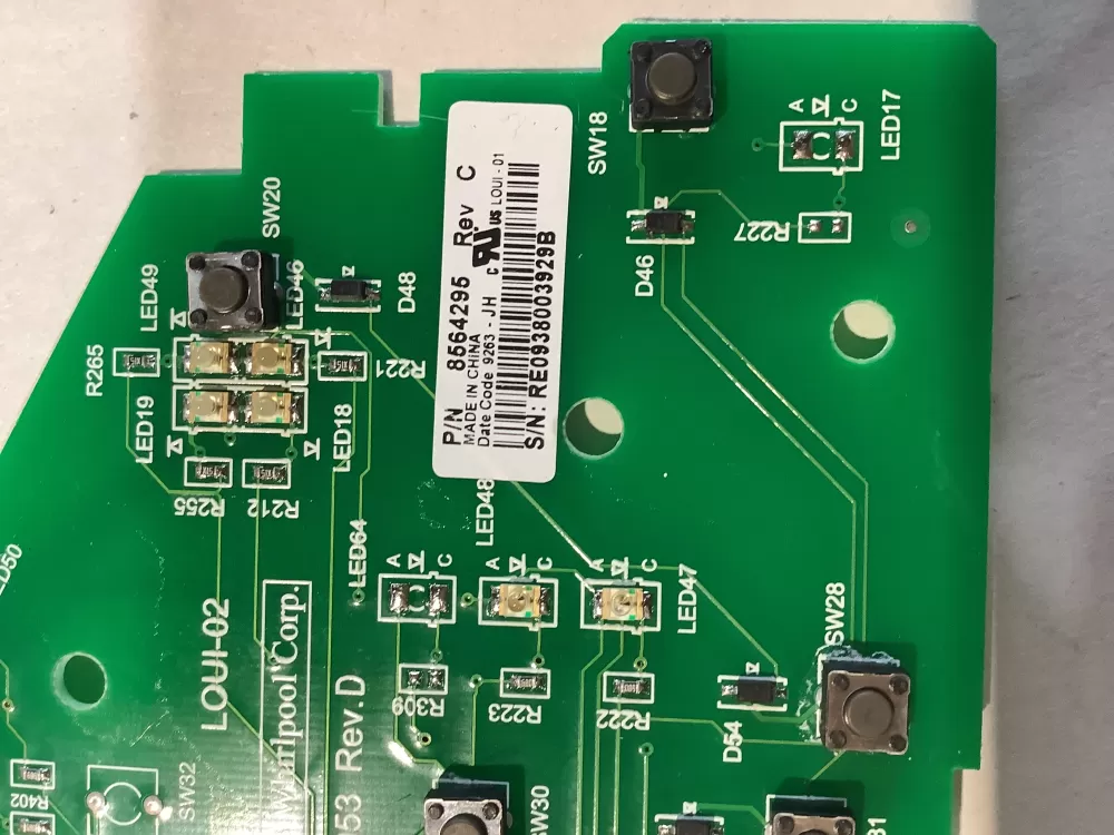 Whirlpool 8564295 User Interface Control Board AZ147107 | BG2474