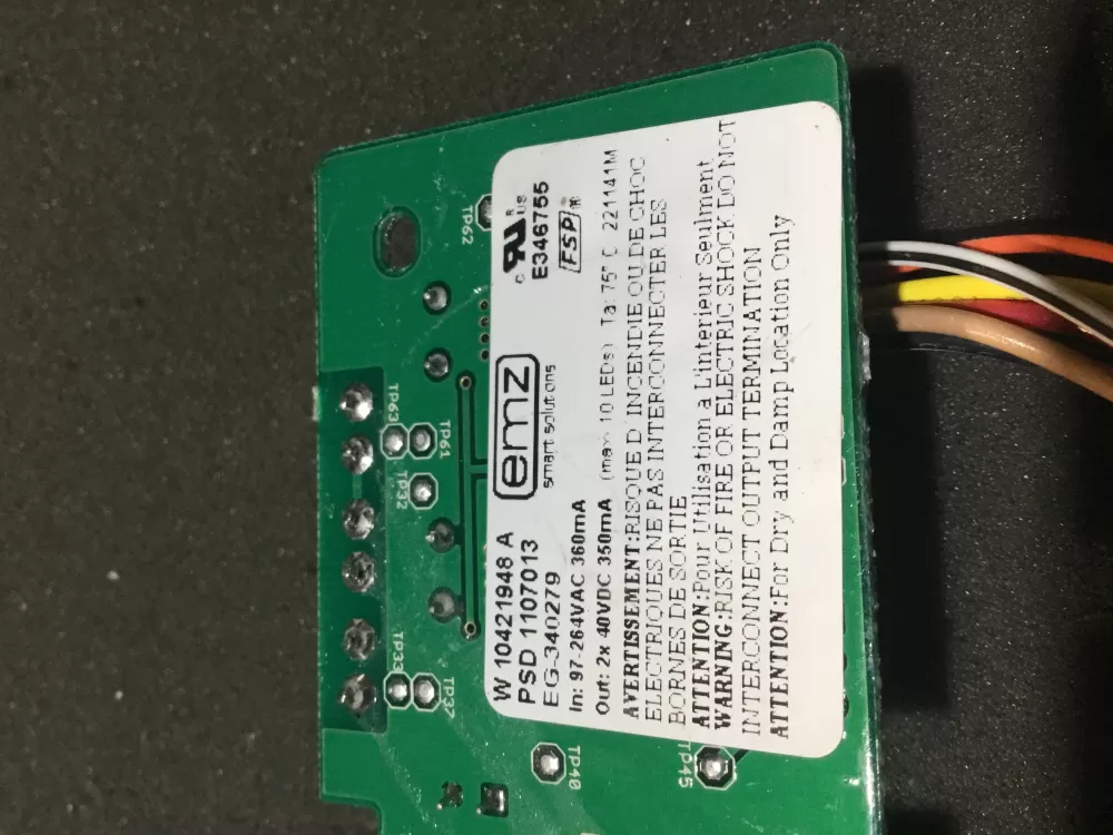 Whirlpool W10306786 Refrigerator Power LED Control Board AZ76573 | NR2055