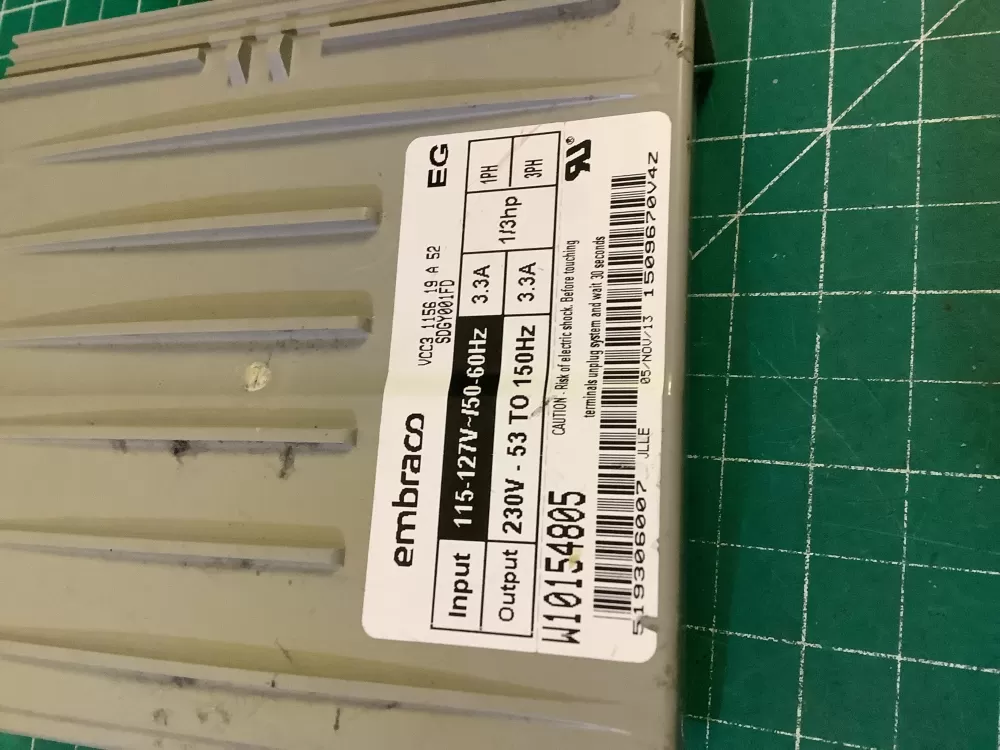 Kenmore  Whirlpool  Maytag  Jenn-Air WPW10154805  AP6015864  W10154805  519306007  4441189  PS11749145 Refrigerator Inverter Control Board