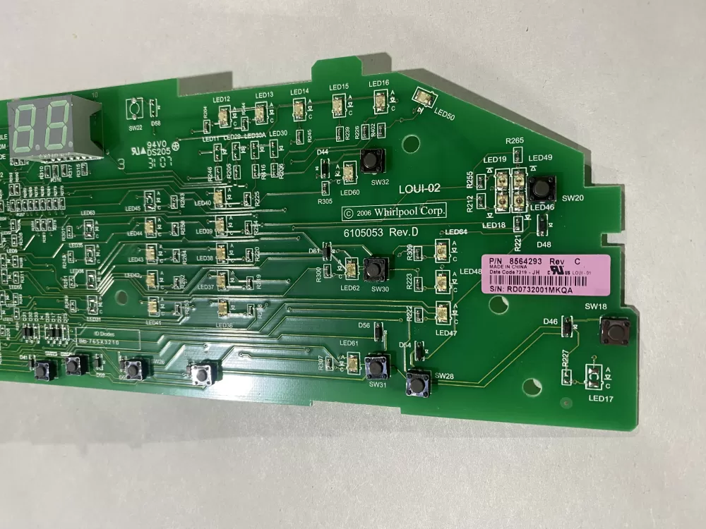 Whirlpool 8564293 8563974 Dryer Control Board AZ151399 | BK2084