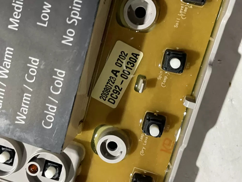 Samsung DC92-00130A DC92-00125A Washer UI Control Board AZ200724 | Wmv588