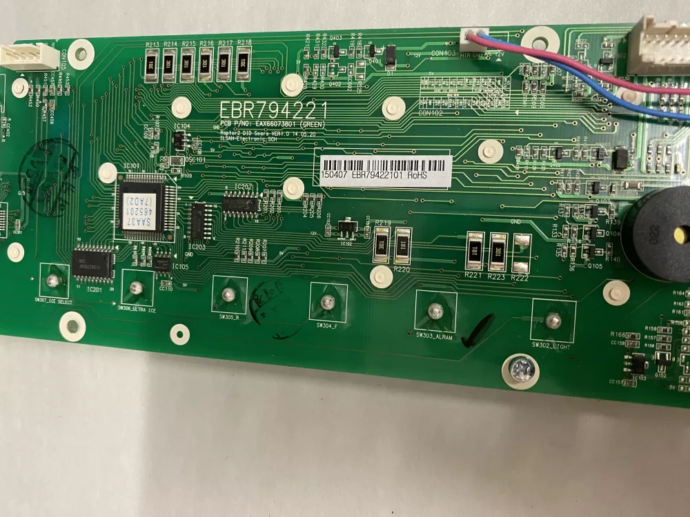 LG Kenmore EBR79422101 Refrigerator Control Board Dispenser AZ207022 | BK2217