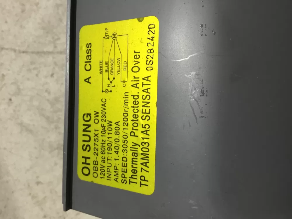 Hotpoint OBB-2275X1 Microwave Ventilation Fan Motor AZ89234 | Sl49