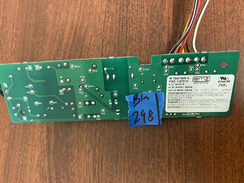 Whirlpool W10306786 Refrigerator LED Inverter Board Box AZ35702 | BK298