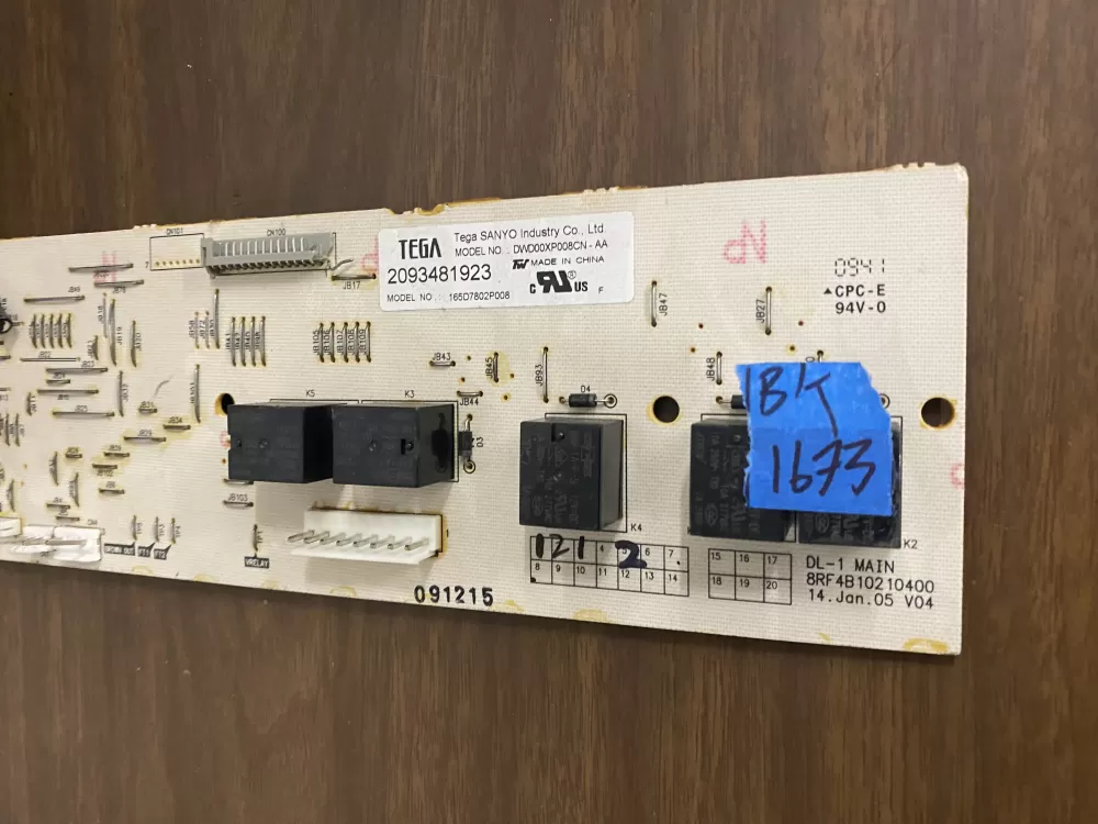 GE 165D7802P008 Dishwasher Control Board AZ31511 | BK1673