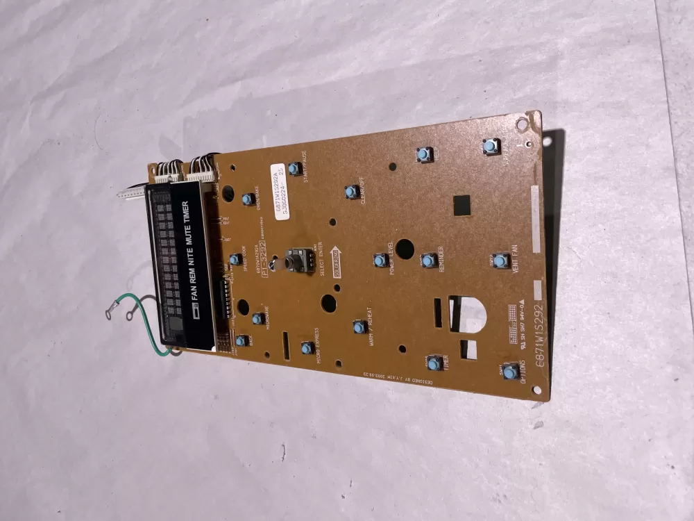 LG 6871W1S292A 6870W1A292A Microwave Oven Control Board AZ112360 | Wm529