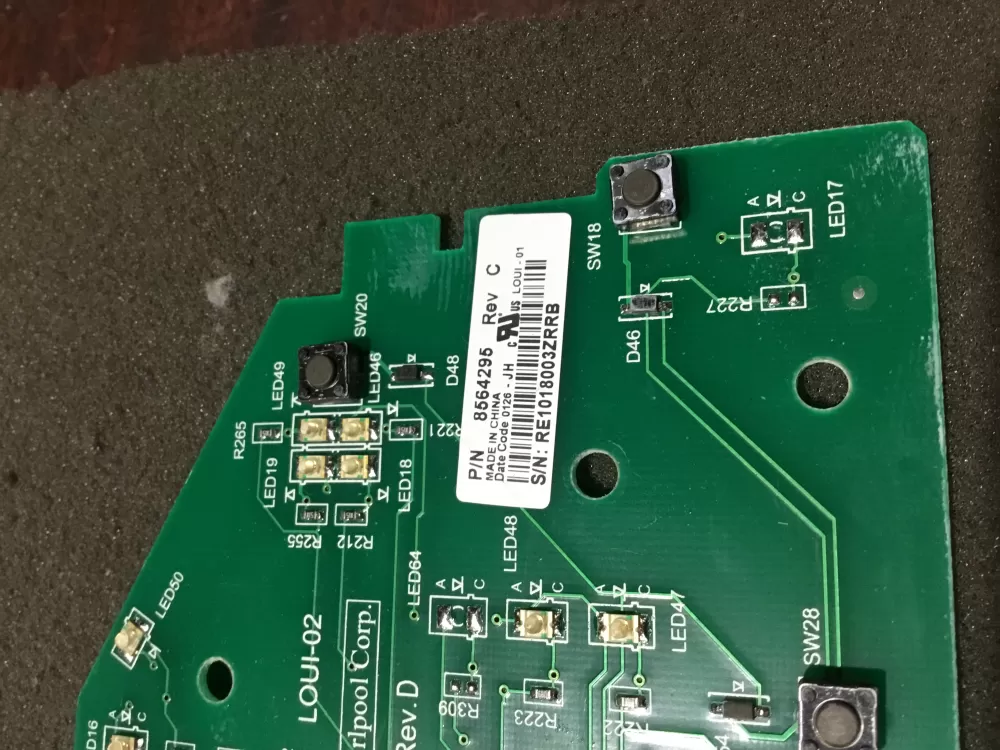 Whirlpool 8564295 User Interface Control Board AZ107380 | NR263