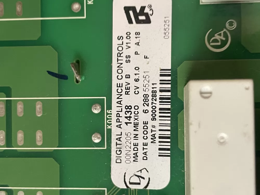 Digital Appliance Controls TLA 00n2205-1438 BSH P/n 9000728811 AZ48797 | Wm1790