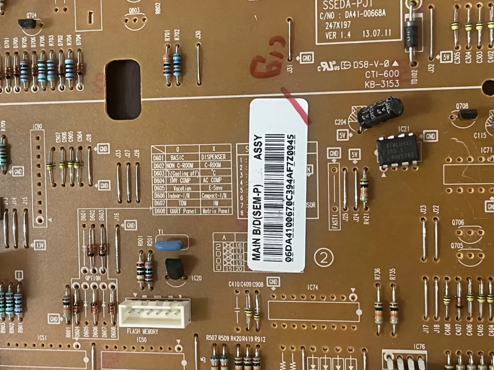 Samsung DA41-00670C DA41-00668A Refrigerator Control Board AZ41976 | KM1734