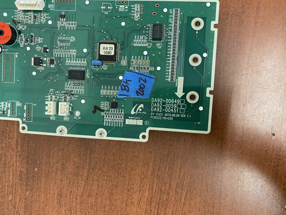 Samsung DA92 00649A Refrigerator Control Board Dispenser AZ60138 | BK2002