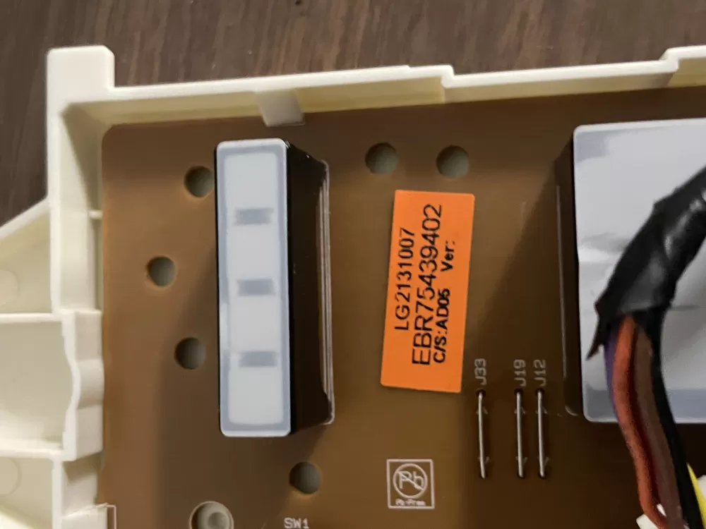LG EBR75439402 Dryer User Interface Control Board PCB Assembly WAZ60514 | Wmv545