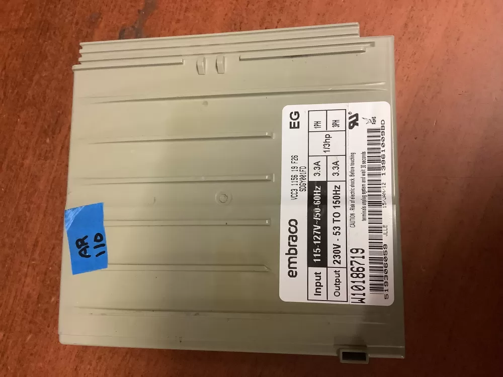 Whirlpool W1089391 Refrigerator Compressor Inverter Control AZ197445 | AR110