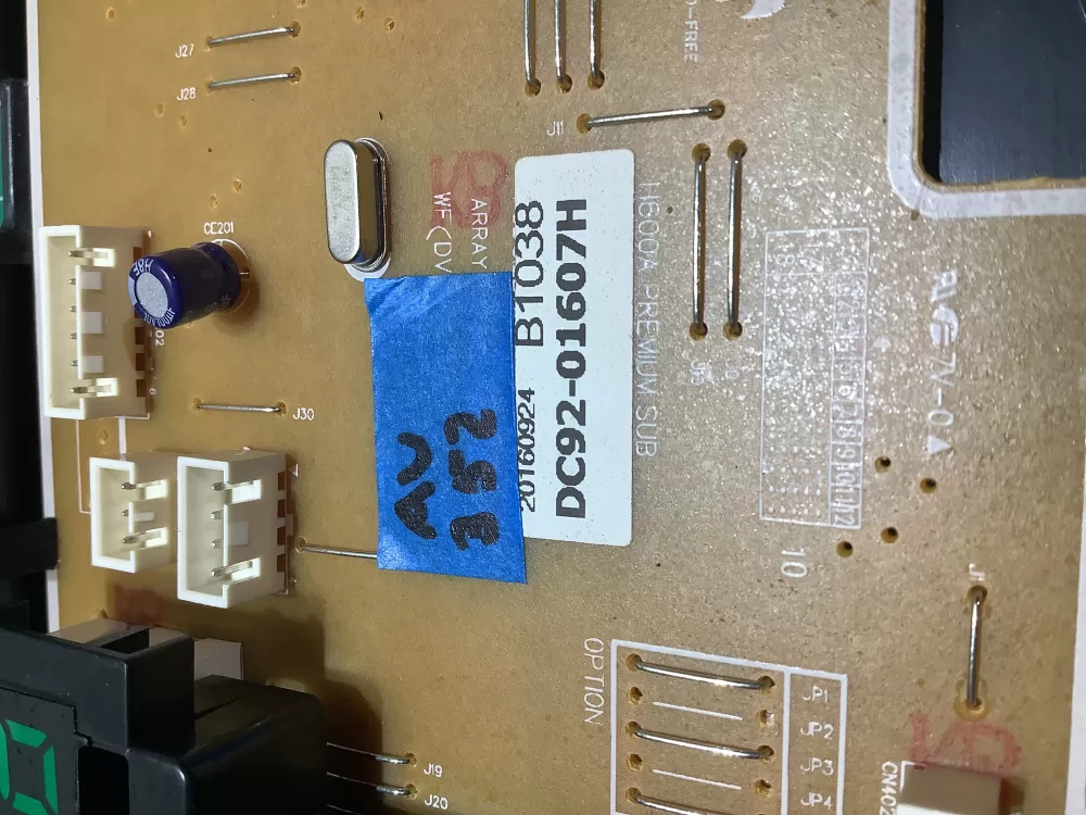 Samsung DC92 01607H DC9201607H Dryer Control Board Interface AZ186134 | AV352