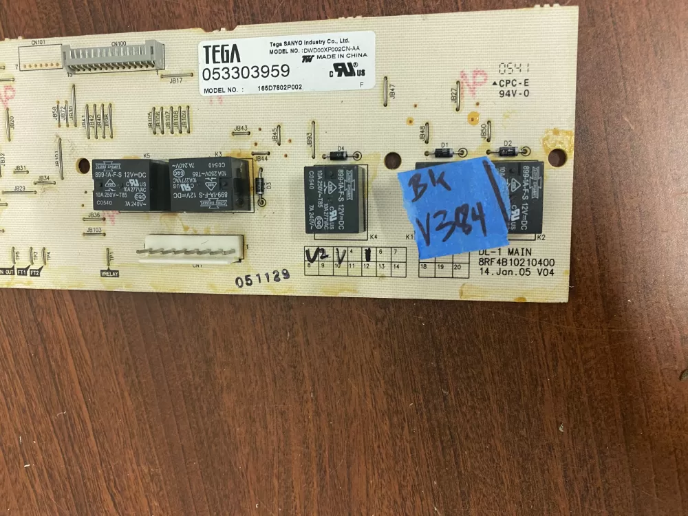 GE 165D7802P002 Dishwasher Control Board AZ38951 | BKV384