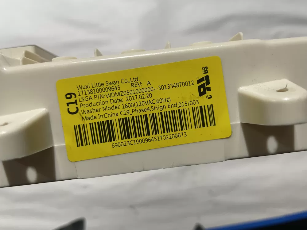 GE 17138100009645 WH12X10380 Washer Control Board AZ199270 | Wmv582