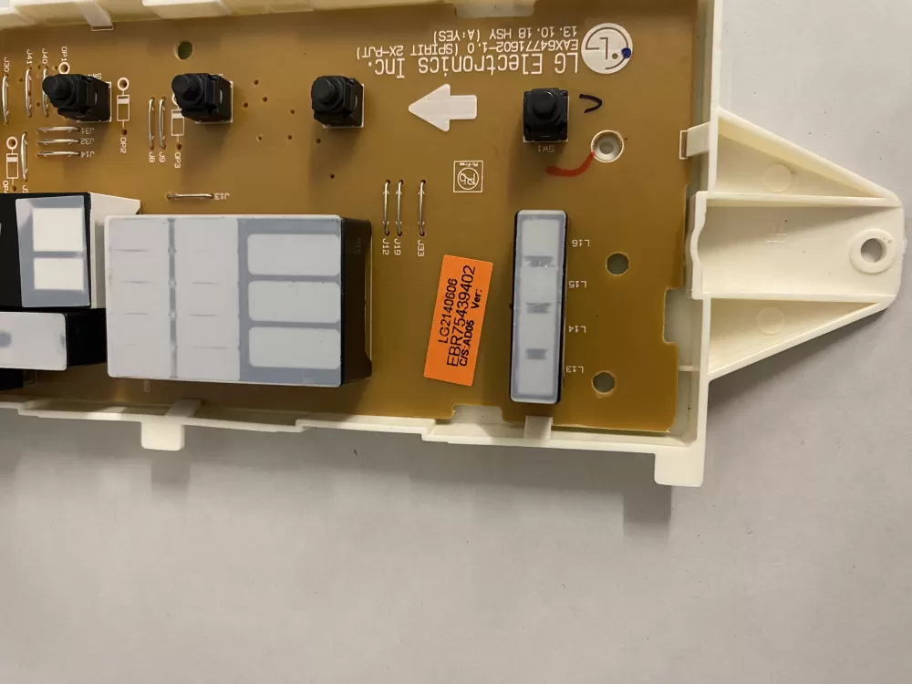 LG EBR75439402 Dryer UI Control Board PCB Assembly WAZ202488 | BKV899