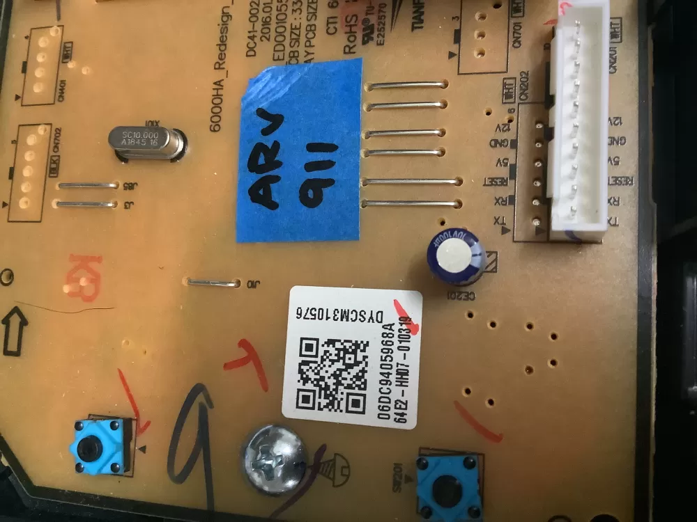 Samsung DC9405968A Washer Control Board AZ206338 | ARV911