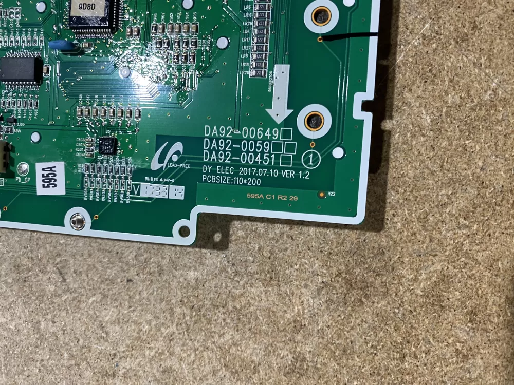 Samsung DA92 00649A Refrigerator Control Board Dispenser AZ66937 | BK1949