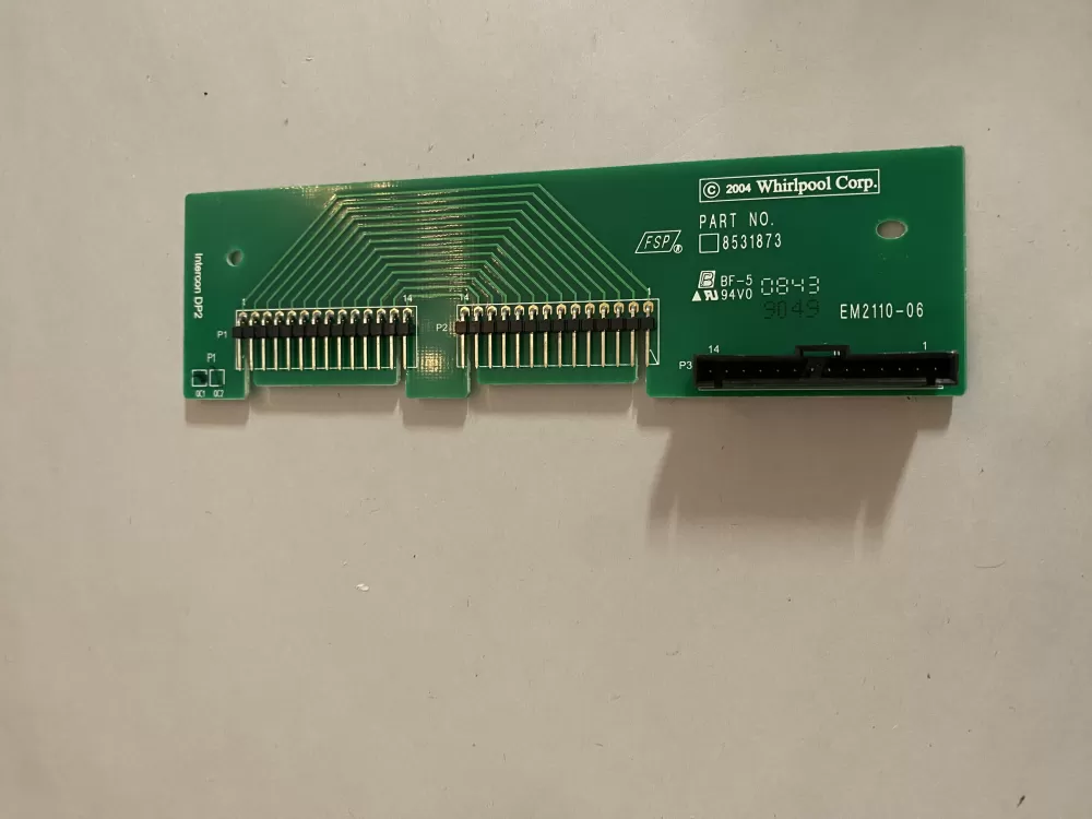 Whirlpool  KitchenAid 8531873 8531873R WP8531873 PS11746148 Dishwasher Control Board Interconnect