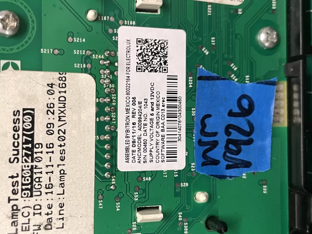 Genuine ELECTROLUX Dryer Interface Control Board A00994204 AZ209283 | Wmv926